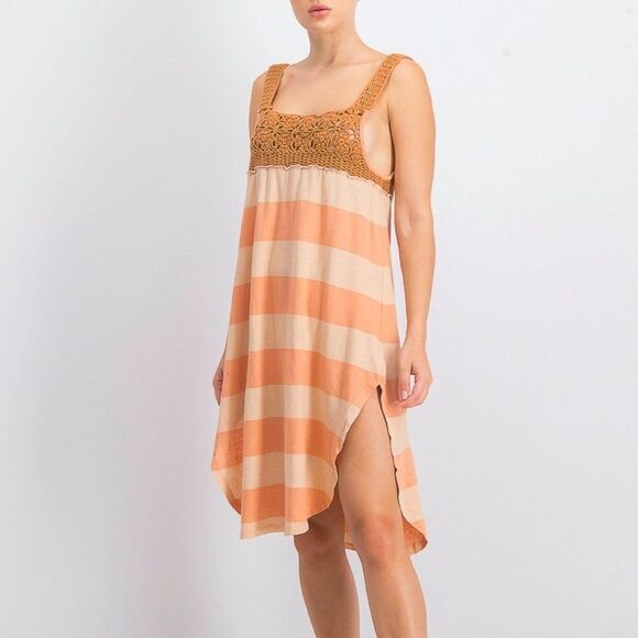 We The Free x Free People  Luca Crochet Stripe Tunic - Picture 1 of 8